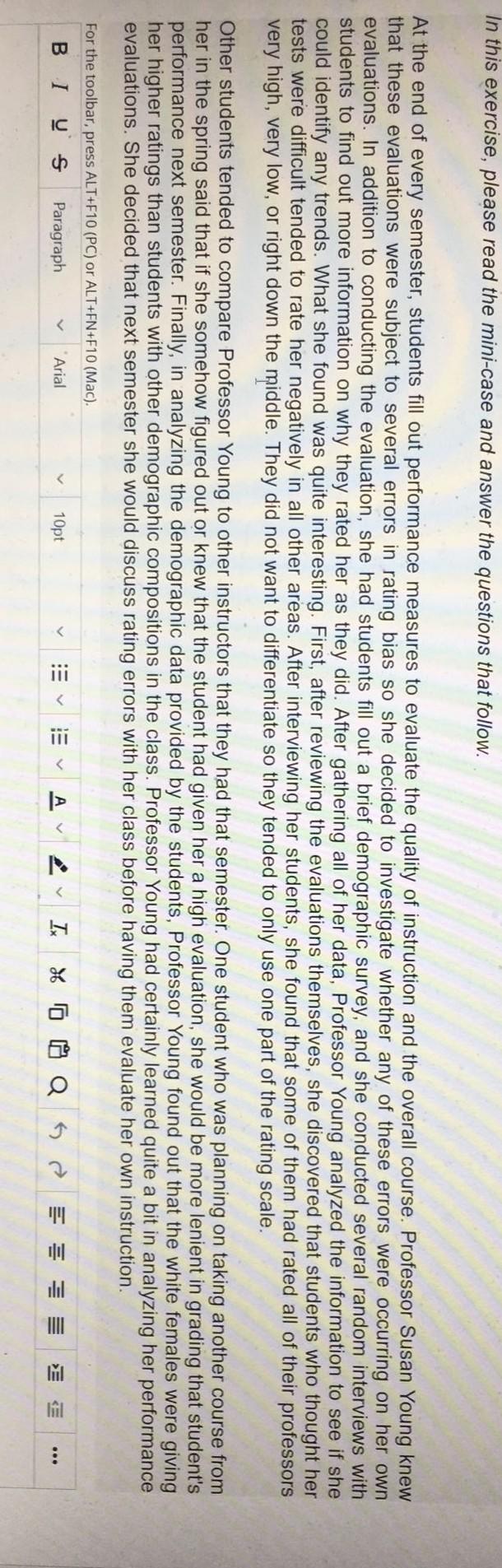 In this exercise, please read the mini-case and