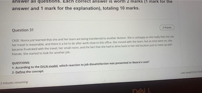 case study answer all questions. Each correct