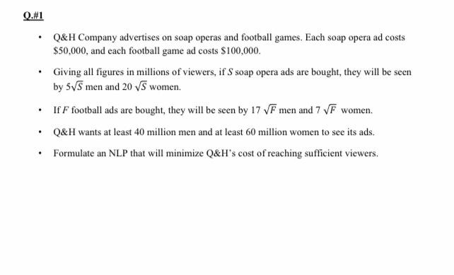 Q.#2 Widgetco produces widgets at plant 1 and