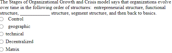 The Stages of Organzational Growth and Cris1s