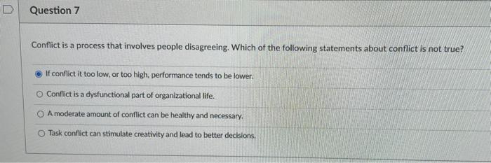 Conflict is a process that involves people