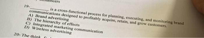 19- communications designed to profitably