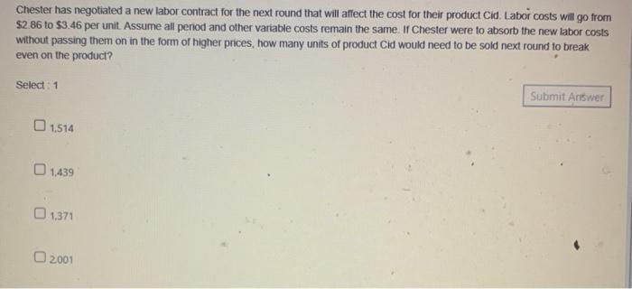 Chester has negotiated a new labor contract for