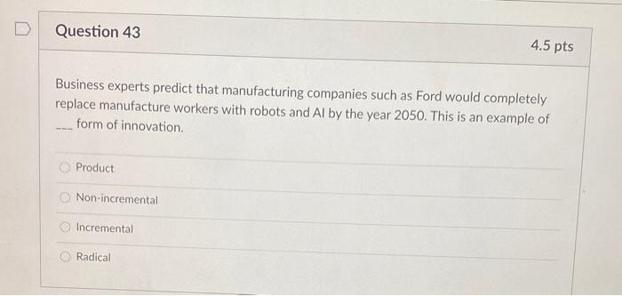 Question 41 4.5 pts Chelsea is a salesperson at a