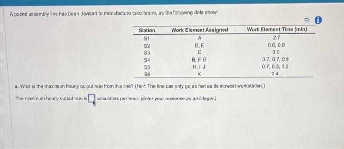 A paced assembly line has been devised to