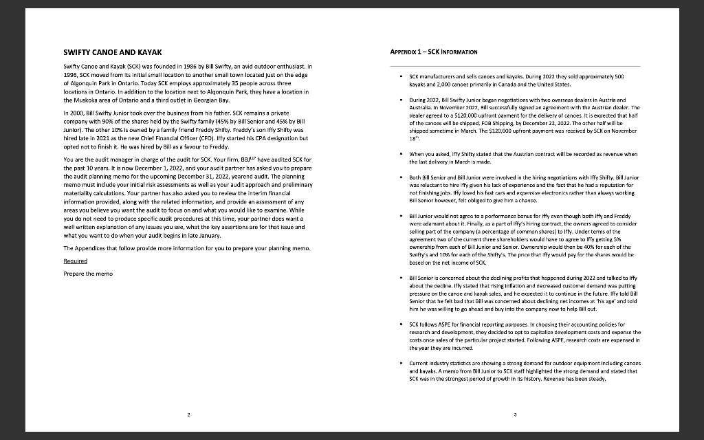 SWIFTY CANOE AND KAYAK APPENDIX 1 SCK INFORMATION