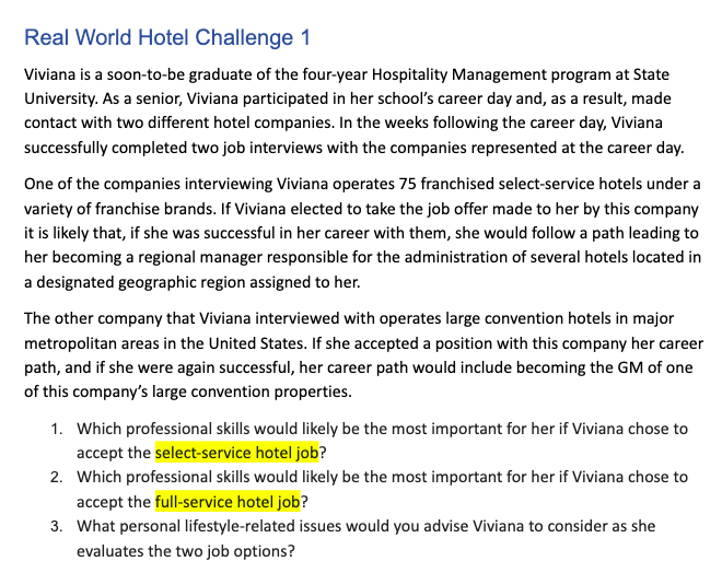 Real World Hotel Challenge 1 Viviana is a
