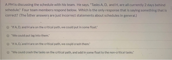 A PM is discussing the schedule with his team. He