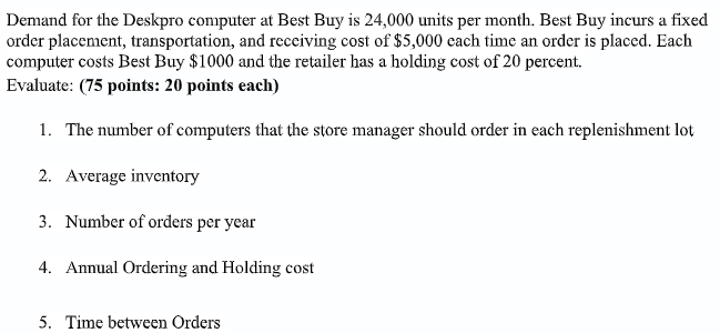 Demand for the Deskpro computer at Best Buy is
