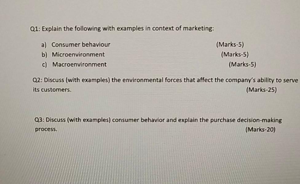 i want this answers Q1: Explain the following