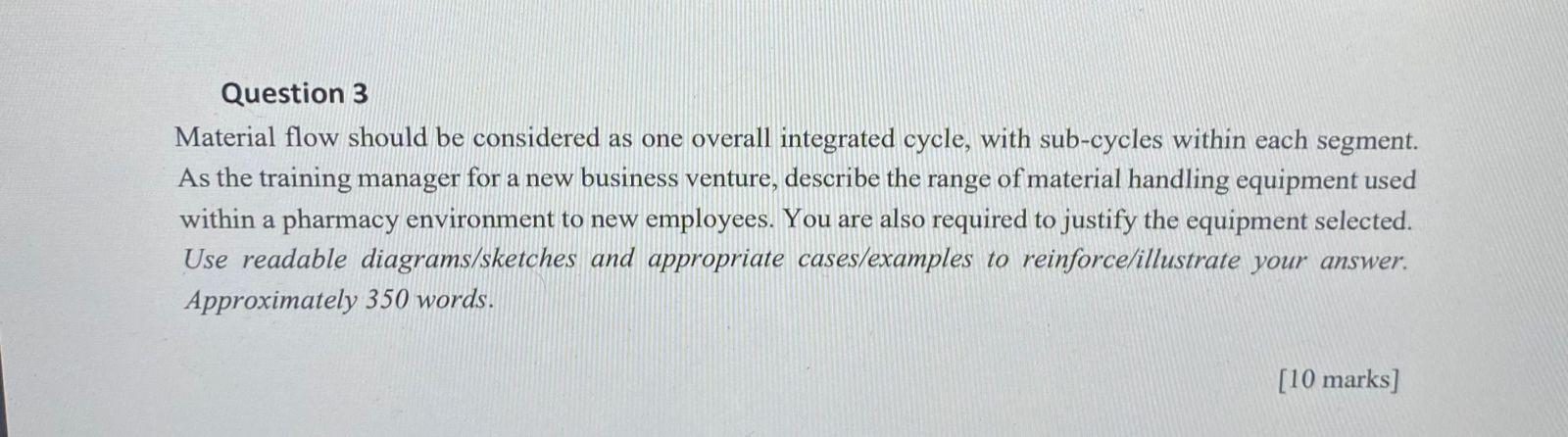 ANSWER WITH RESPECT TO A PHARMACY LAYOUT Question