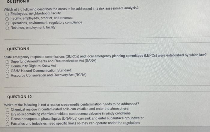 QUESTION 8 Which of the following describes the