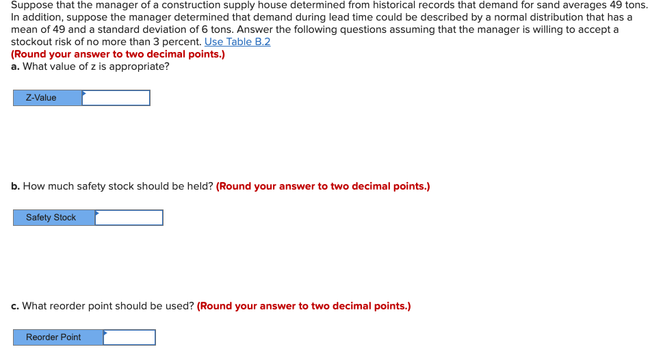 Table B.2 Areas under the standardized normal