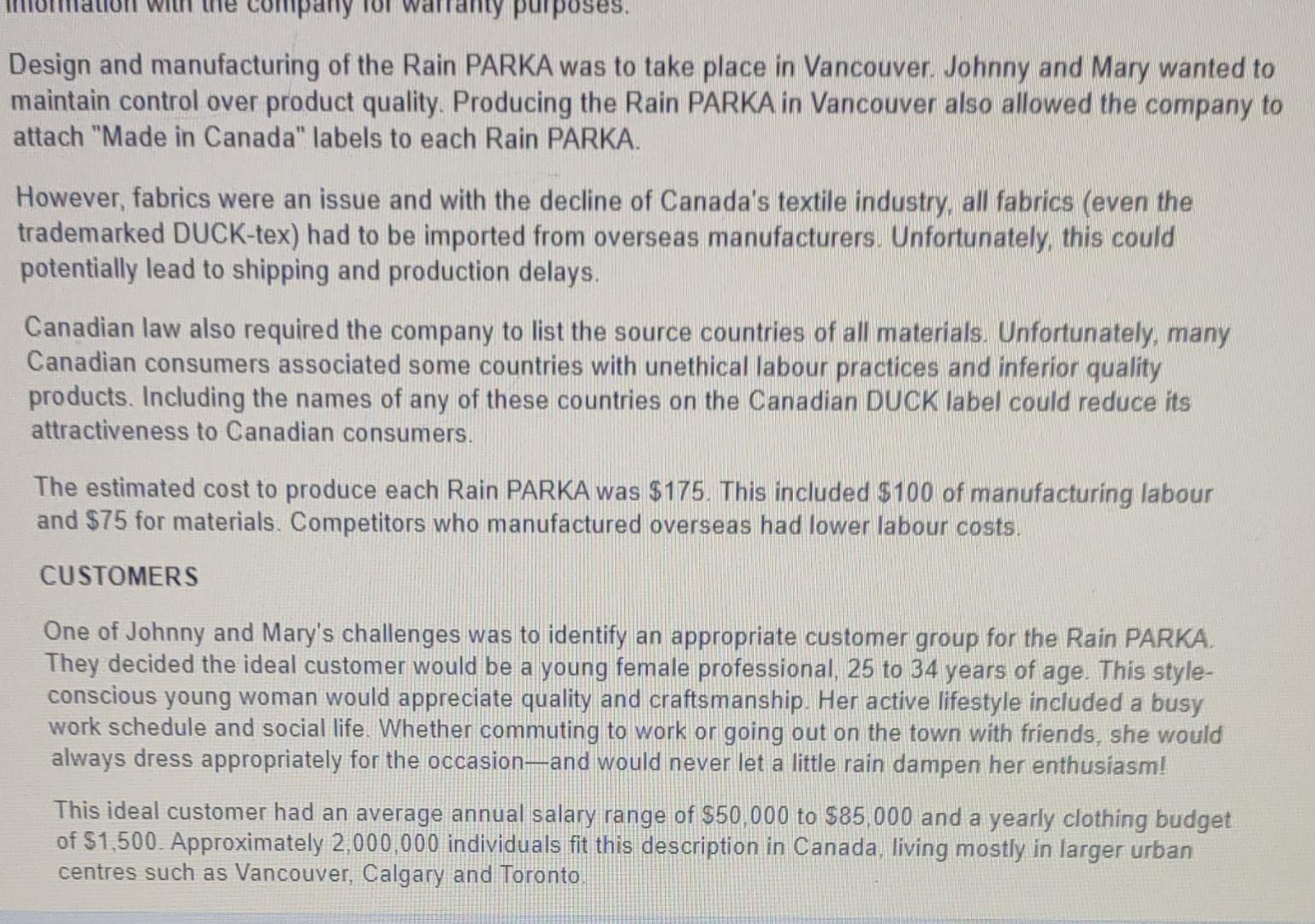 INTRODUCTION Canadian DUCK Inc. is a