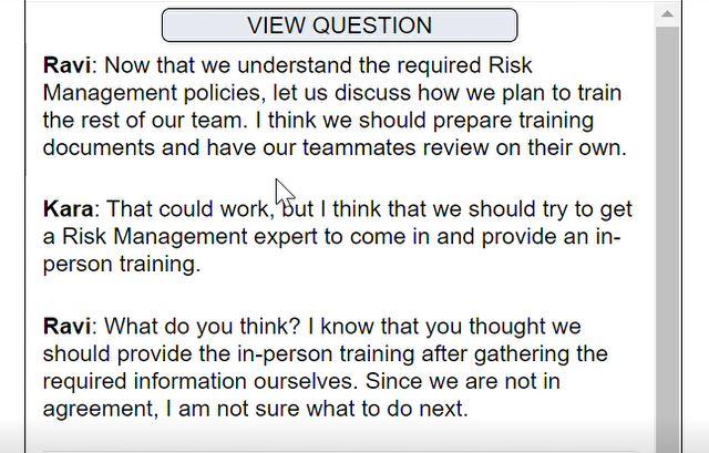 VIEW QUESTION Ravi: Now that we understand the