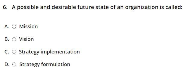 6. A possible and desirable future state of an