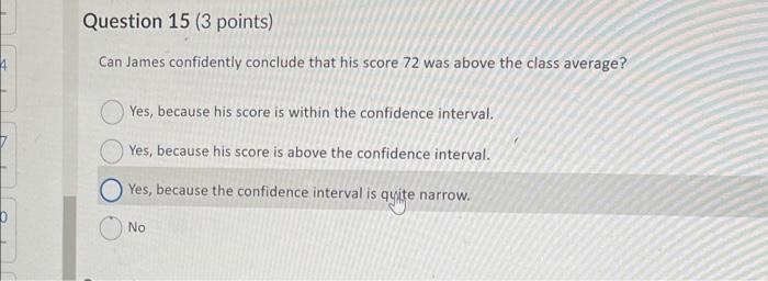 James computed the standard deviation of the 17