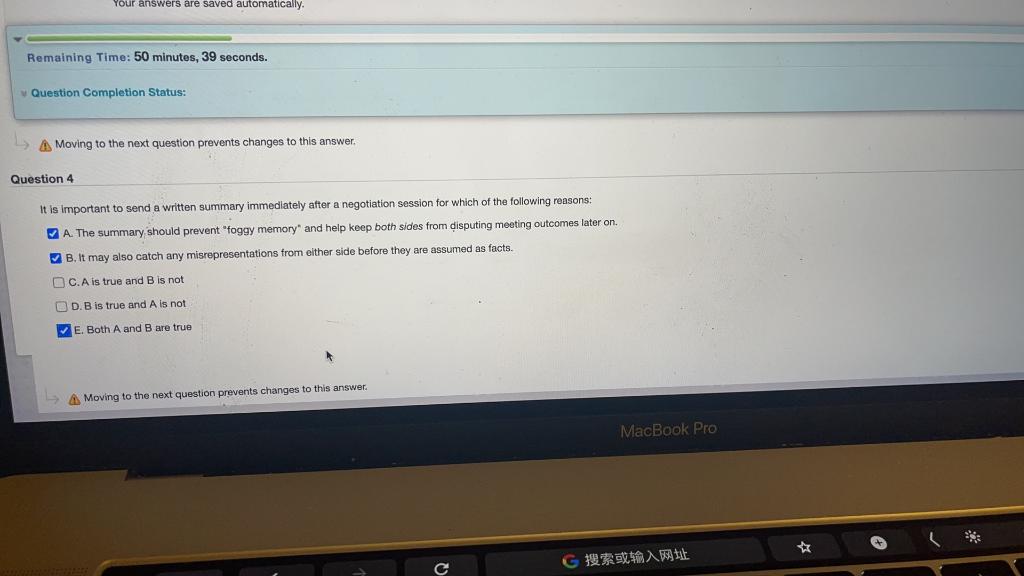 Your answers are saved automatically Remaining