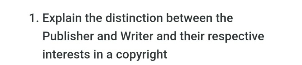 1. Explain the distinction between the Publisher