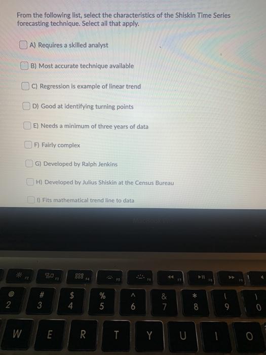 From the following list, select the