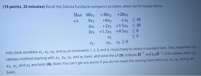 operations research x urgent!! (15 points, 25