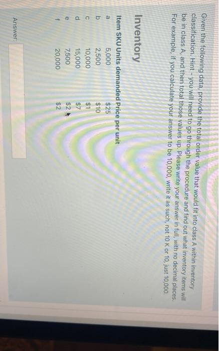 could you please explain this thank you Given the