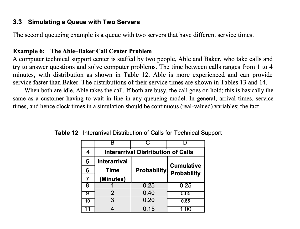 needed an excel for the problem 3.3 Simulating a