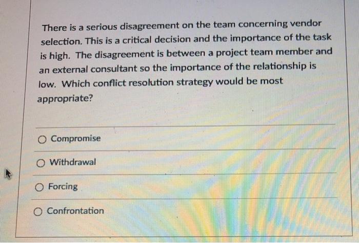 There is a serious disagreement on the team