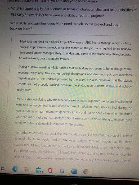 owing questions in as you are analyzing the