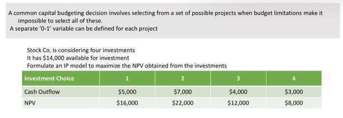 common capital budgeting decision involves