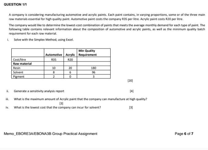 please show formulas and answer numbers QUESTION