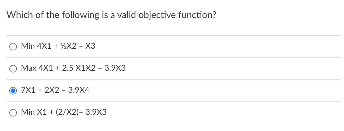 Which of the following is a valid objective