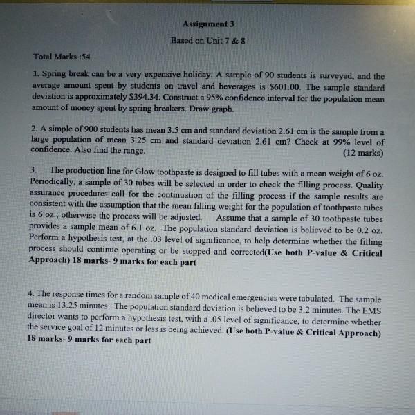 answers in steps? Assignment 3 Based on Unit 7 &