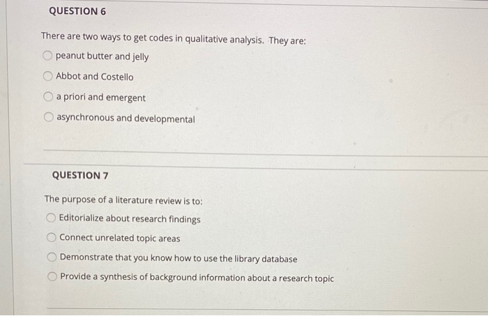 QUESTION 6 There are two ways to get codes in