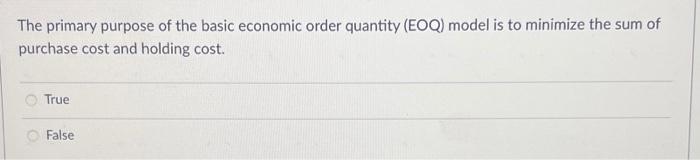 The primary purpose of the basic economic order