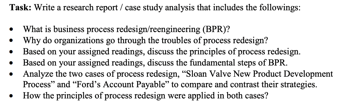Task: Write a research report / case study