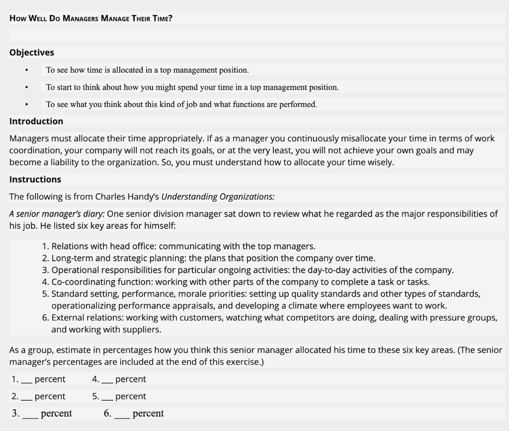 How Well Do MANAGERS MANAGE THEIR TIME?