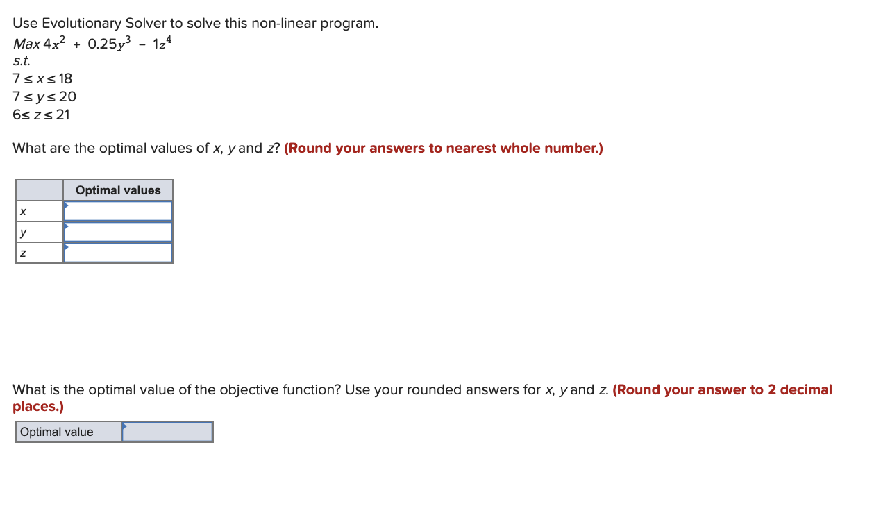 Use Evolutionary Solver to solve this non-linear