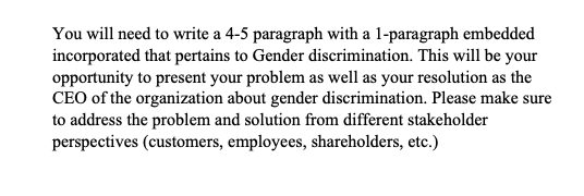 You will need to write a 4-5 paragraph with a