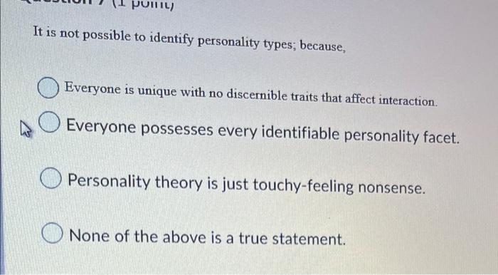TIL) It is not possible to identify personality