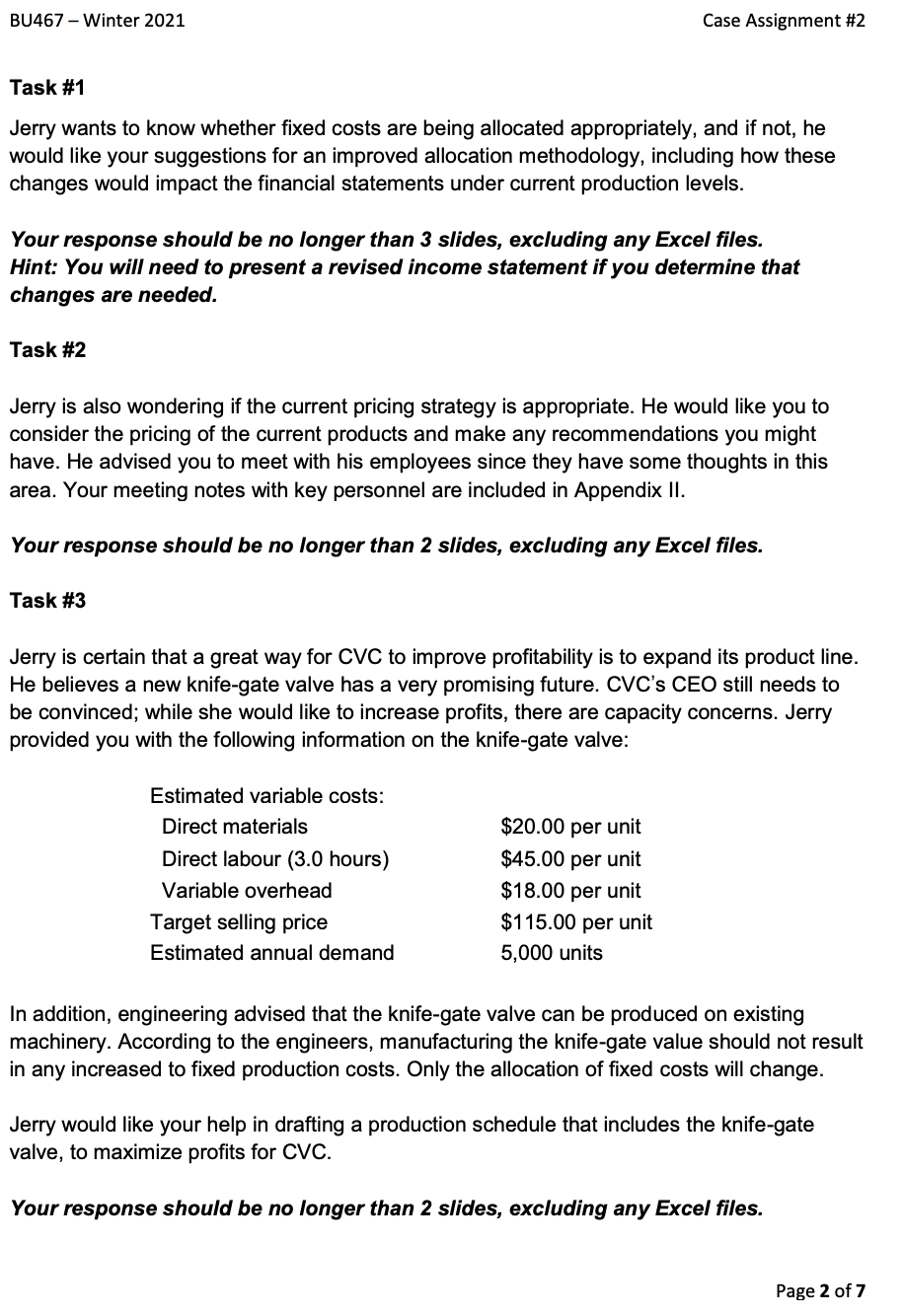BU467 - Winter 2021 Case Assignment #2 Canadian