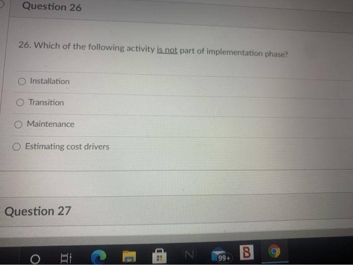 Question 26 26. Which of the following activity