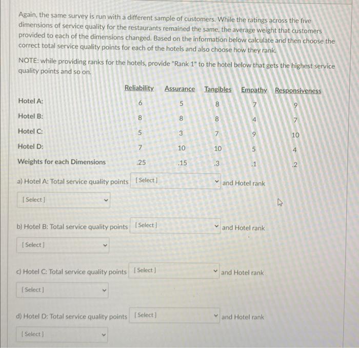 complete Again, the same survey is run with a