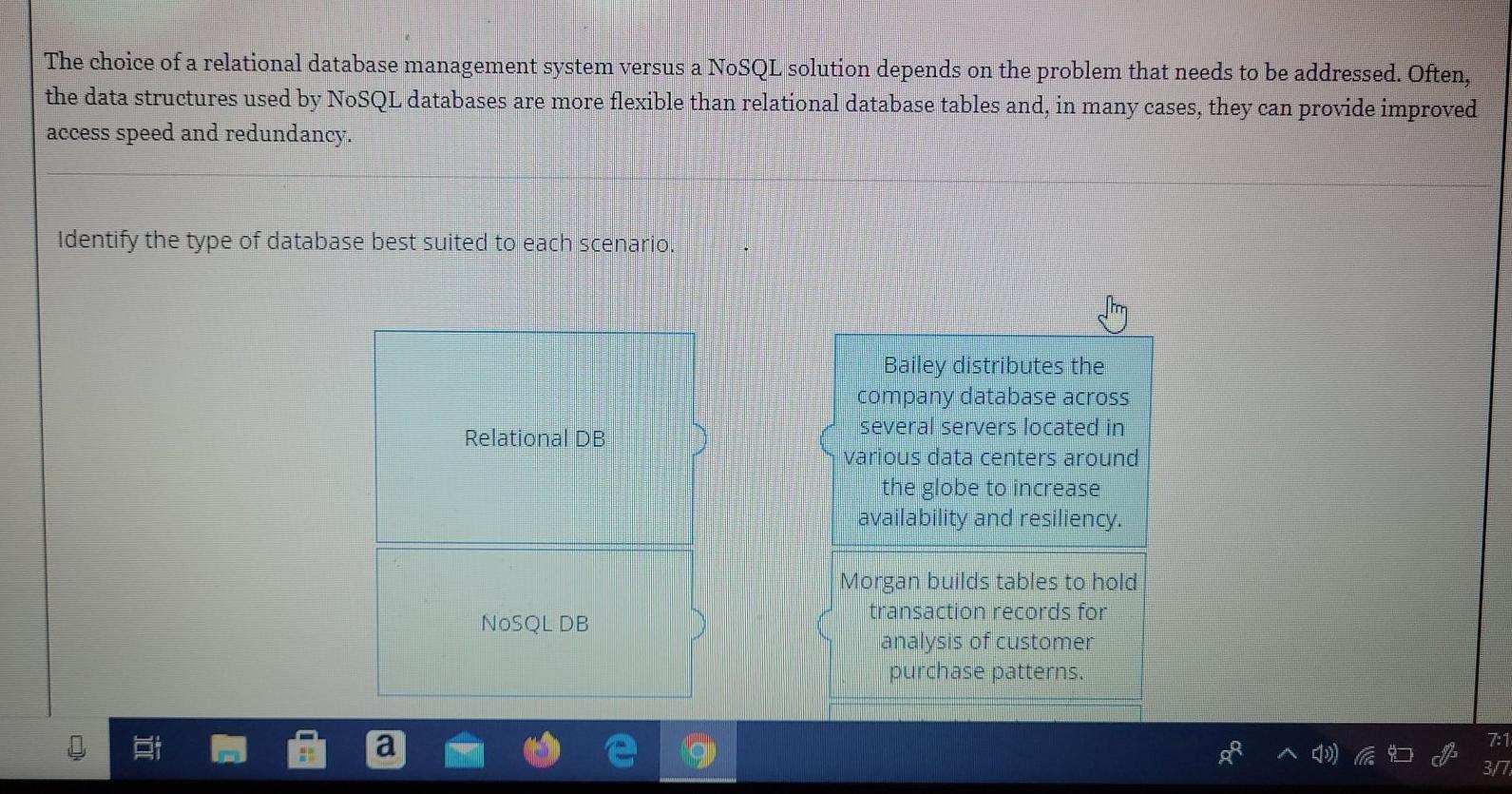 The choice of a relational database management
