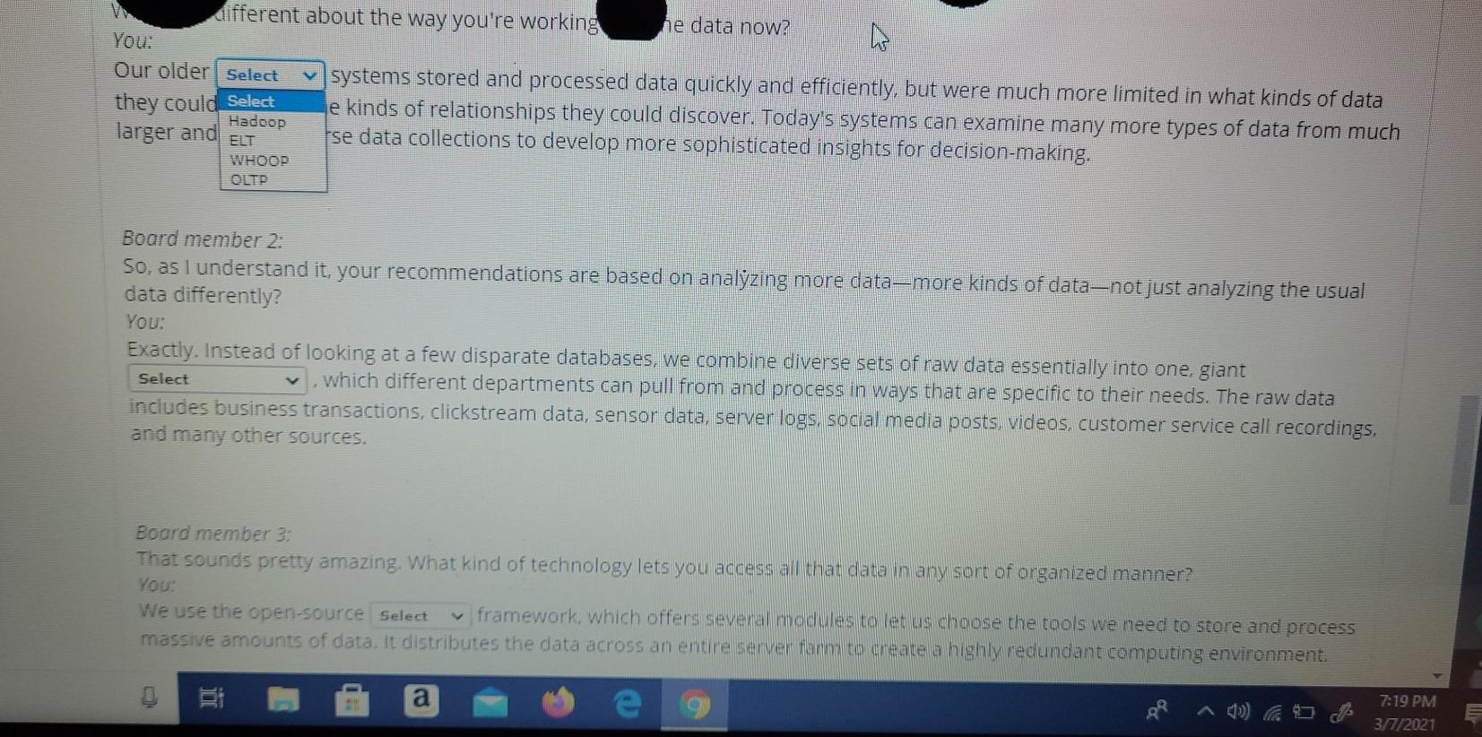The choice of a relational database management