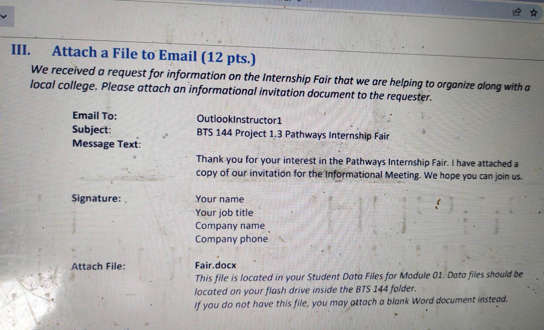 please do it in minutes will upvote III. Attach a