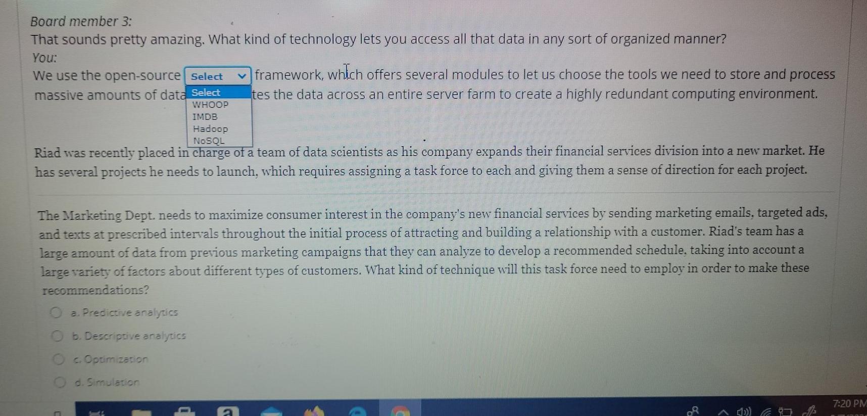 The choice of a relational database management