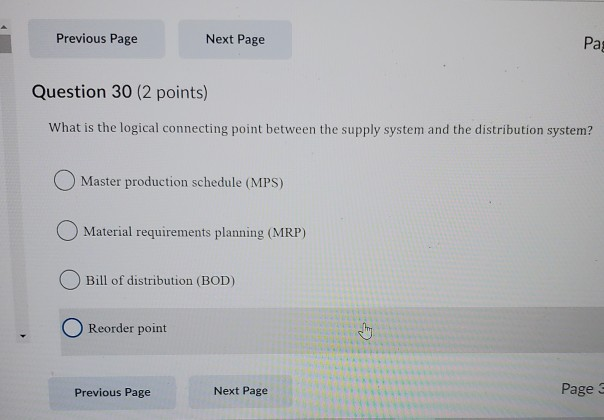 Previous Page Next Page Pas Question 30 (2