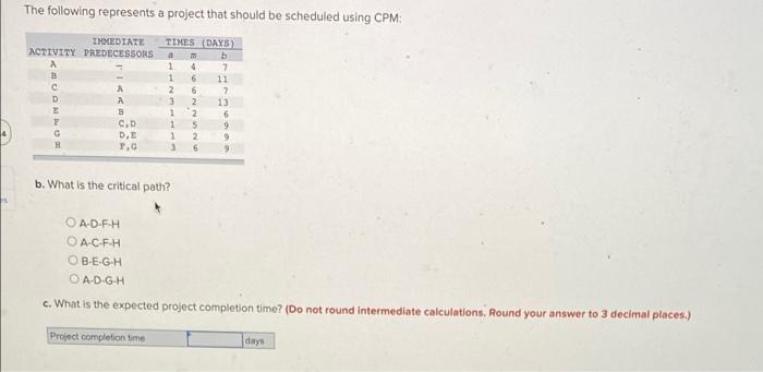 The following represents a project that should be