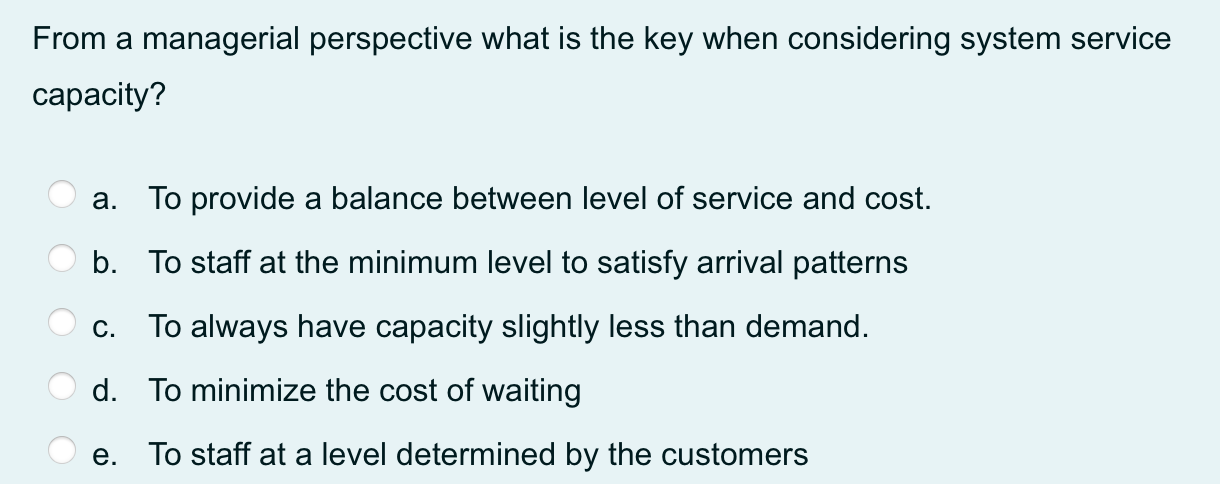 From a managerial perspective what is the key